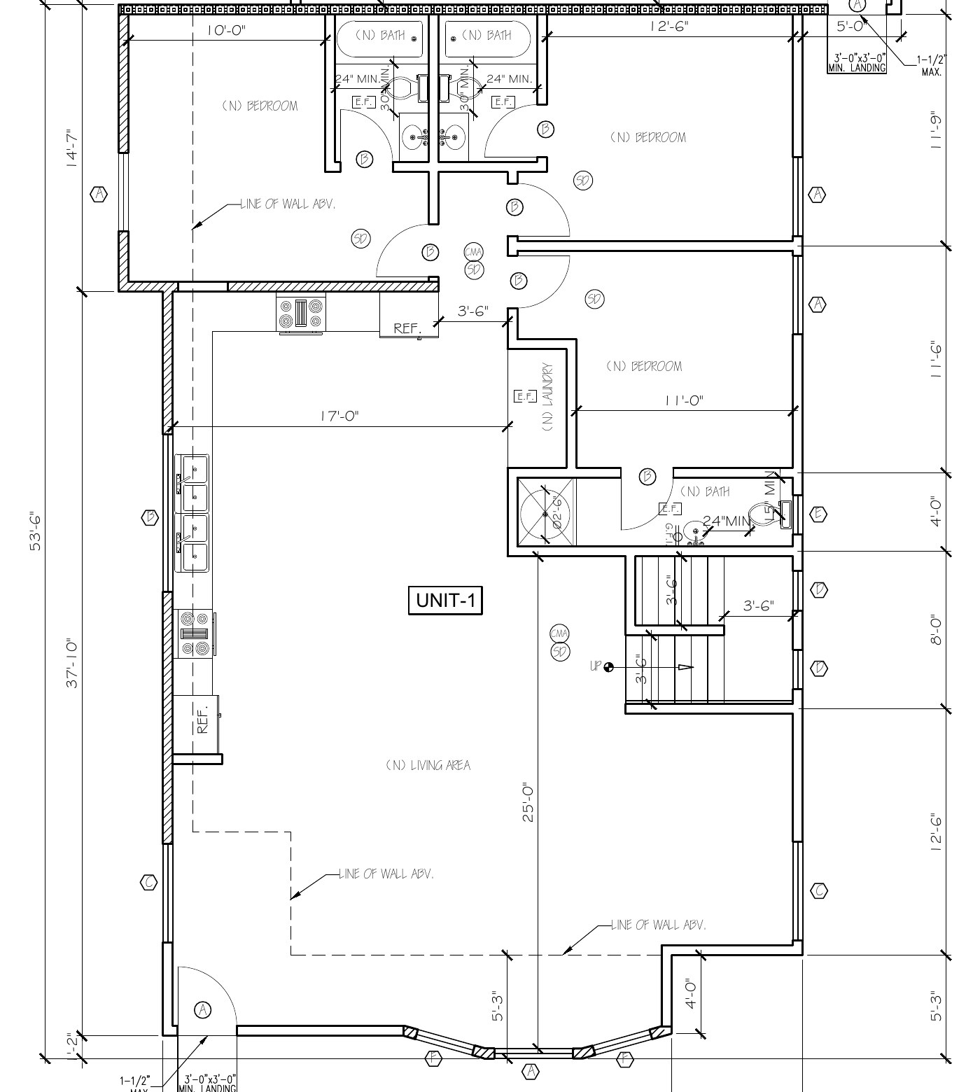 Unit 1 Ground floor architectural floor plan