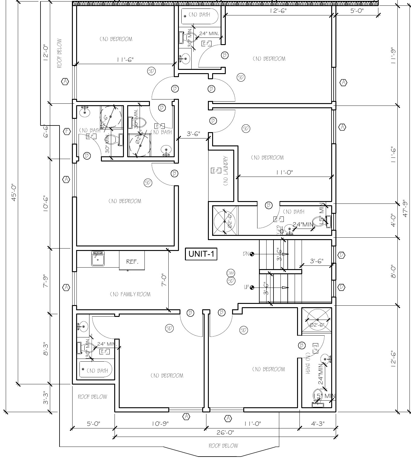 Unit 1 Second floor architectural floor plan
