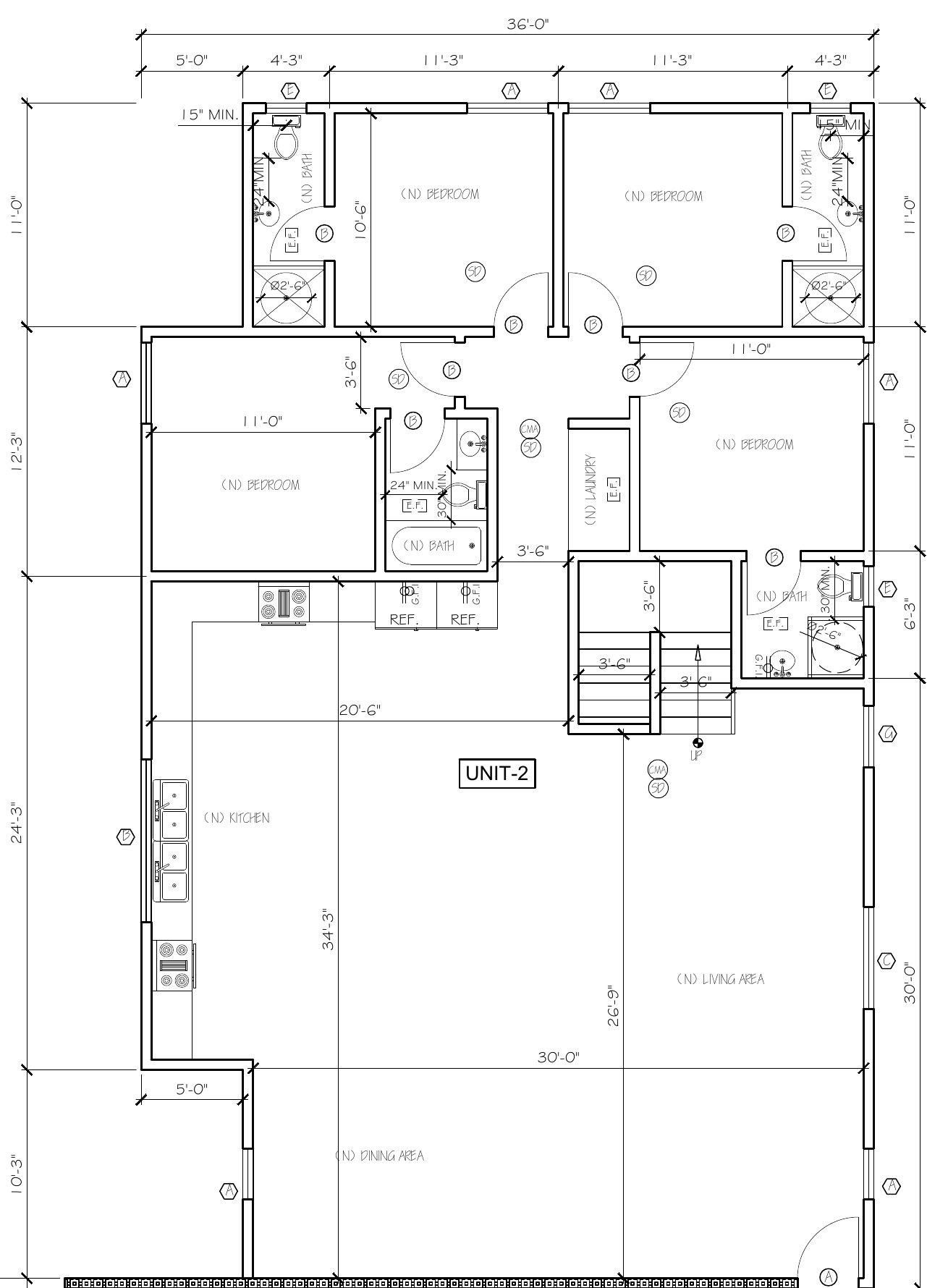 Unit 2 Ground floor architectural floor plan