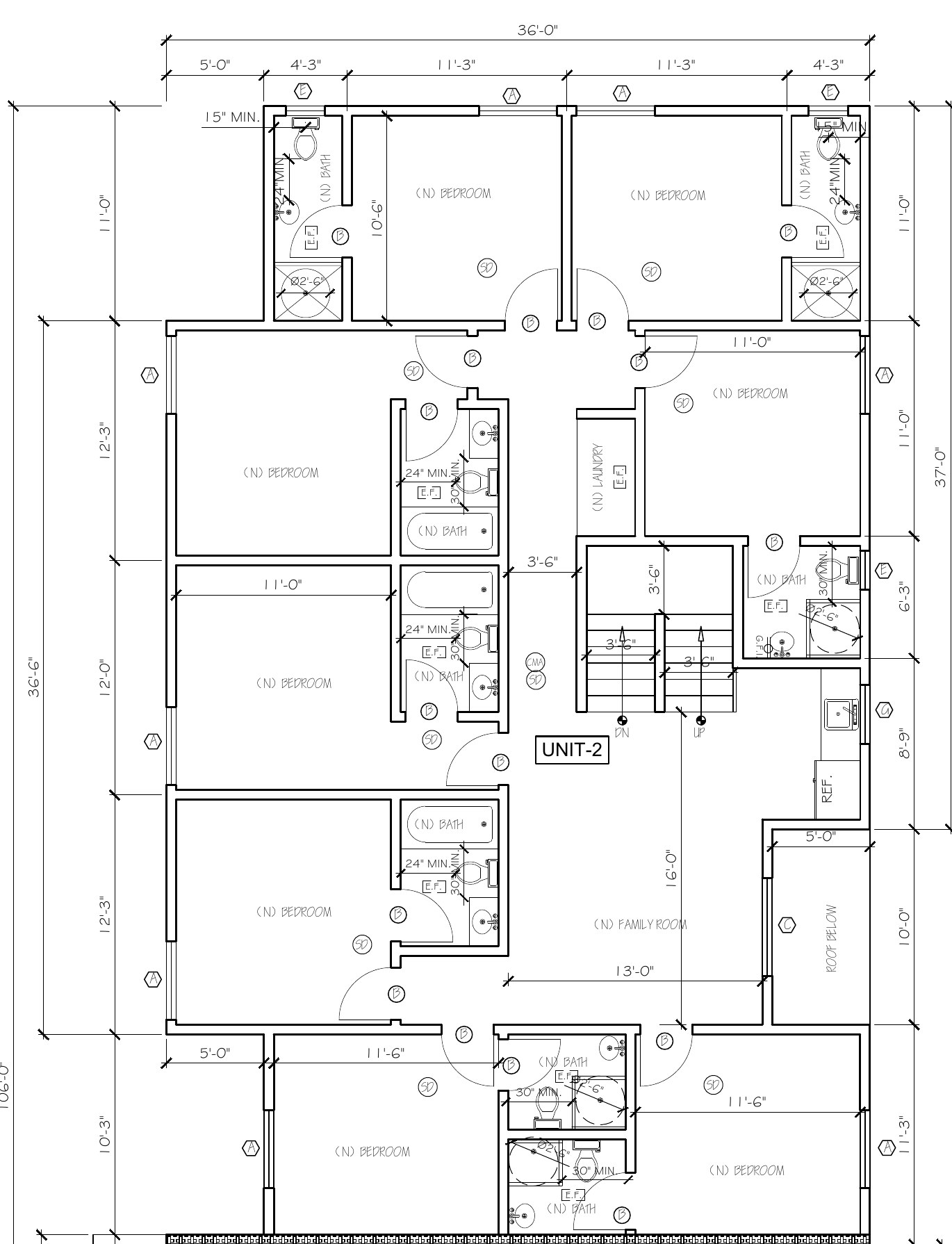 Unit 2 Second floor architectural floor plan