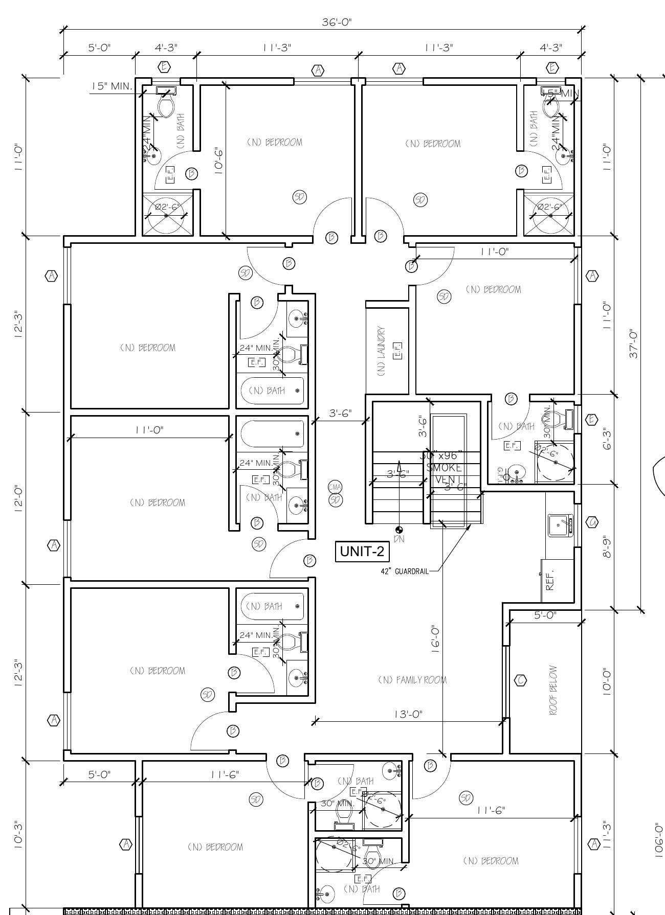Unit 2 Third floor architectural floor plan